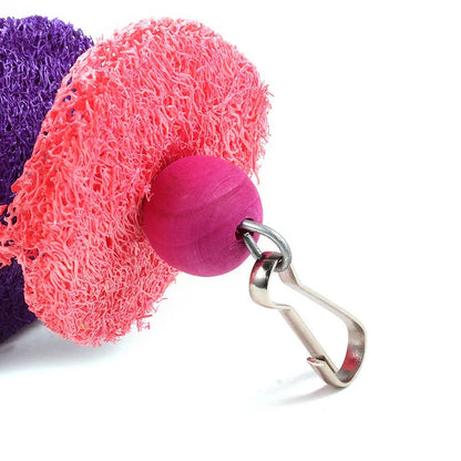Natural Loofah Ring Bell Swing Toy for Cockatiels & Parakeets