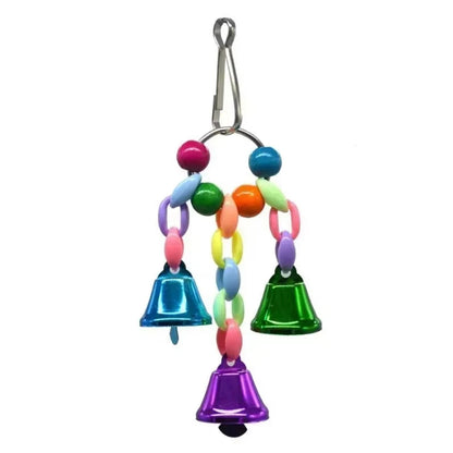 Multicoloured Cotton Rope & Wooden Bead Climbing Toy for Birds