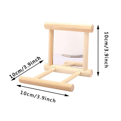 8-Piece Wooden Parrot Toy Combo Set – Swing, Bell, Ladder & More