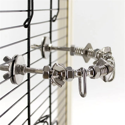 Stainless Steel Puzzle Perch Stand & Chew Toy for Medium & Large Parrots