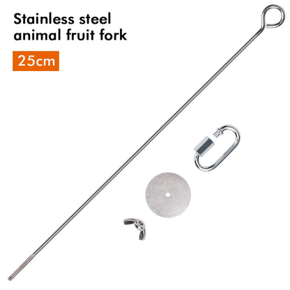 Stainless Steel Fruit Fork Bird Feeder for Parrots – 1 or 2 Pack