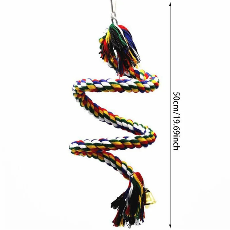 8-Piece Wooden Parrot Toy Combo Set – Swing, Bell, Ladder & More