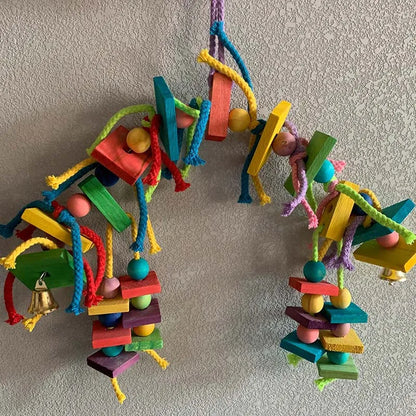 Colourful Wooden Parrot Chew & Play Toy