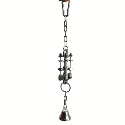 Stainless Steel Bell Bead Swing Chew Toy for Parakeets & Cockatiels