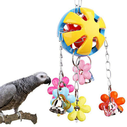 Acrylic Colourful Bell Ball Hanging Toy for Parakeets & Parrots
