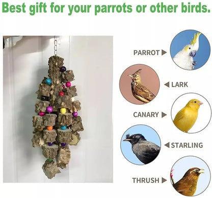 Natural Pepperwood Hanging Chew Toy for African Greys, Macaws & Cockatoos
