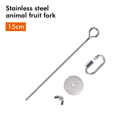 Stainless Steel Fruit Fork Bird Feeder for Parrots – 1 or 2 Pack