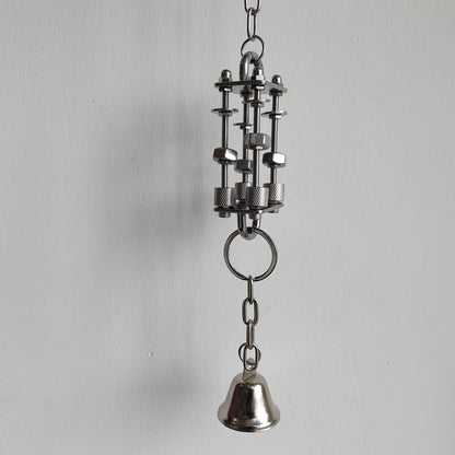 Stainless Steel Bell Bead Swing Chew Toy for Parakeets & Cockatiels