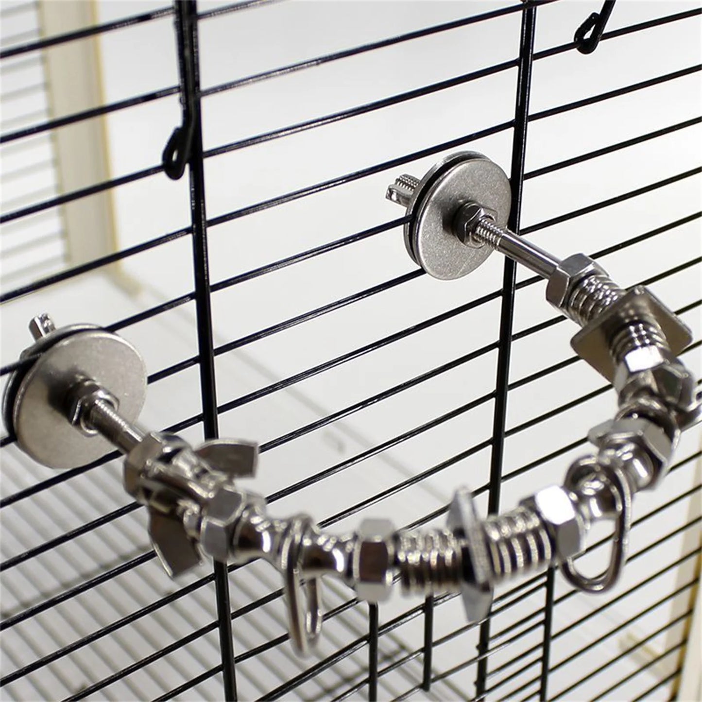 Stainless Steel Puzzle Perch Stand & Chew Toy for Medium & Large Parrots