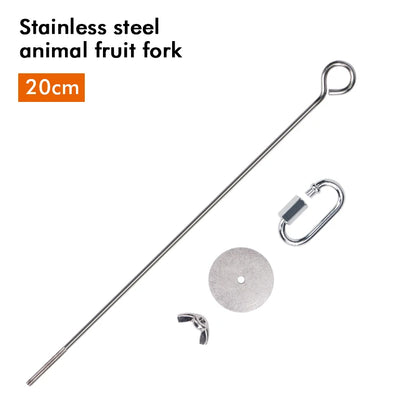 Stainless Steel Fruit Fork Bird Feeder for Parrots – 1 or 2 Pack