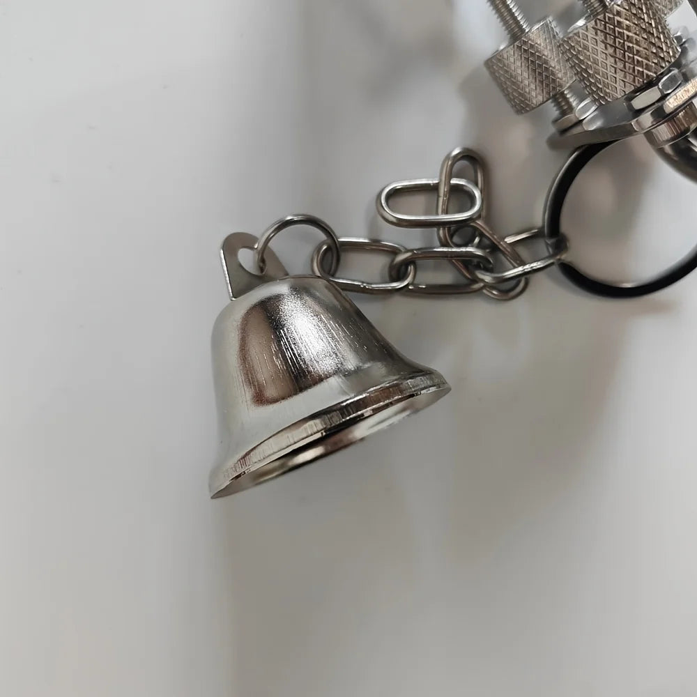 Stainless Steel Bell Bead Swing Chew Toy for Parakeets & Cockatiels