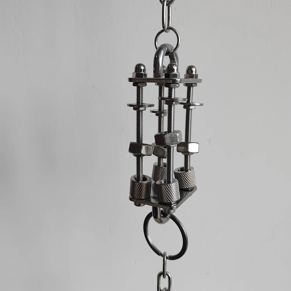 Stainless Steel Bell Bead Swing Chew Toy for Parakeets & Cockatiels
